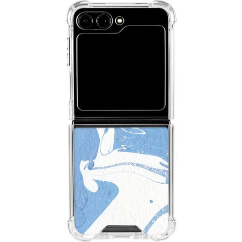 Marbleized Blue Galaxy Z Flip6 Clear Case